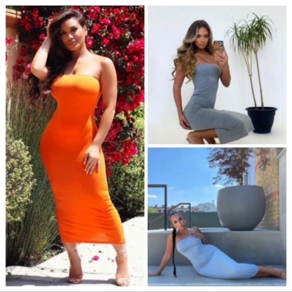 Midi Maxi Dress w/ back slit - Picture 4 of 9